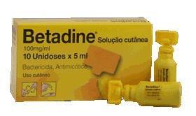 Betadine, 100 mg/mL-5 mL x 10 sol cut - Farmácia Saldanha