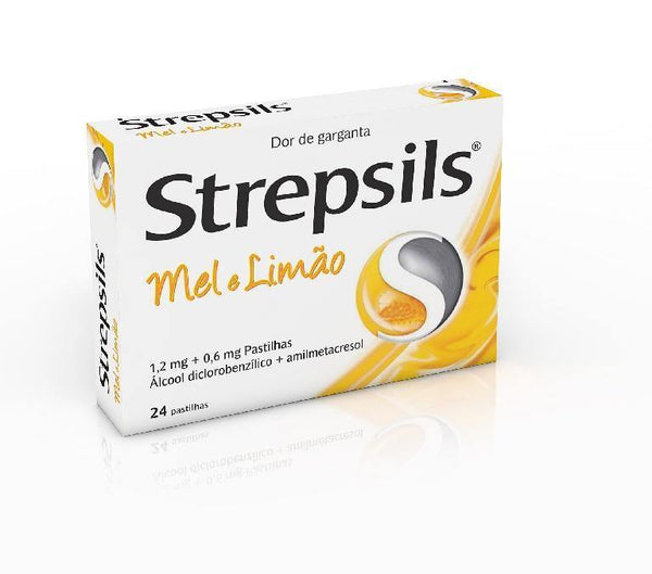Strepsils Mel e limão, 1,2/0,6 mg x 24 pst - Farmácia Saldanha