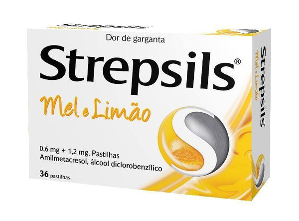 Strepsils Mel e limão, 1,2/0,6 mg x 36 pst - Farmácia Saldanha