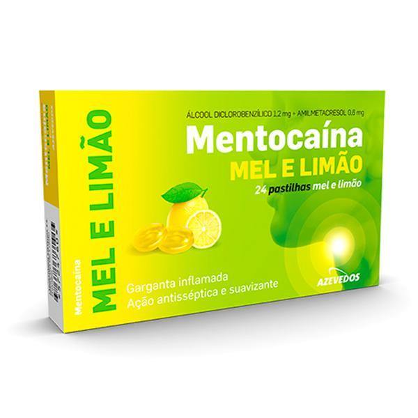 Mentocaína Mel e Limão, 1,2/0,6 mg x 24 pst - Farmácia Saldanha