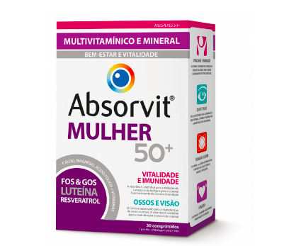 Absorvit Mulher 50+ Comp X30 comps - Farmácia Saldanha