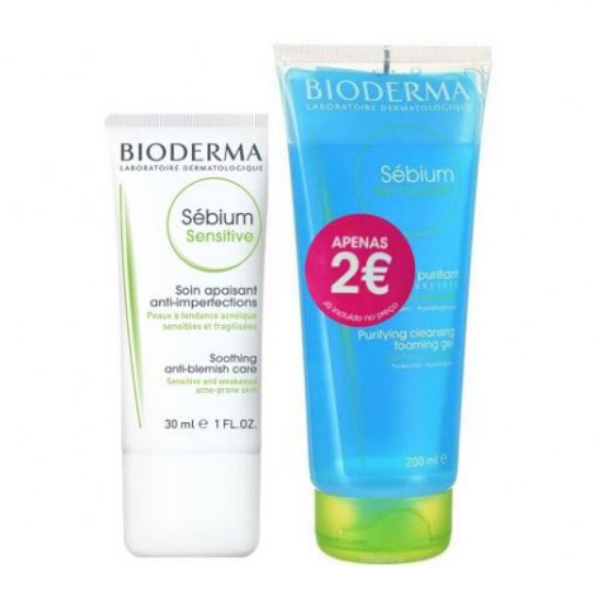 Bioderma Sébium Sensitive Creme 30 ml + Gel Moussant com Desconto de 2€ - Farmácia Saldanha