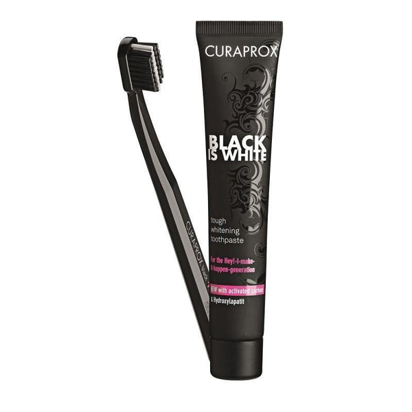 Curaprox Black is White Kit Pasta de dentes 90 ml + Escova de dentes - Farmácia Saldanha
