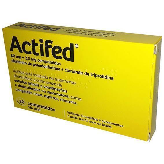 Actifed, 60/2,5 mg x 20 comp - Farmácia Saldanha