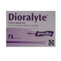 Dioralyte (Sabor Groselha) x 20 pó sol oral saq - Farmácia Saldanha